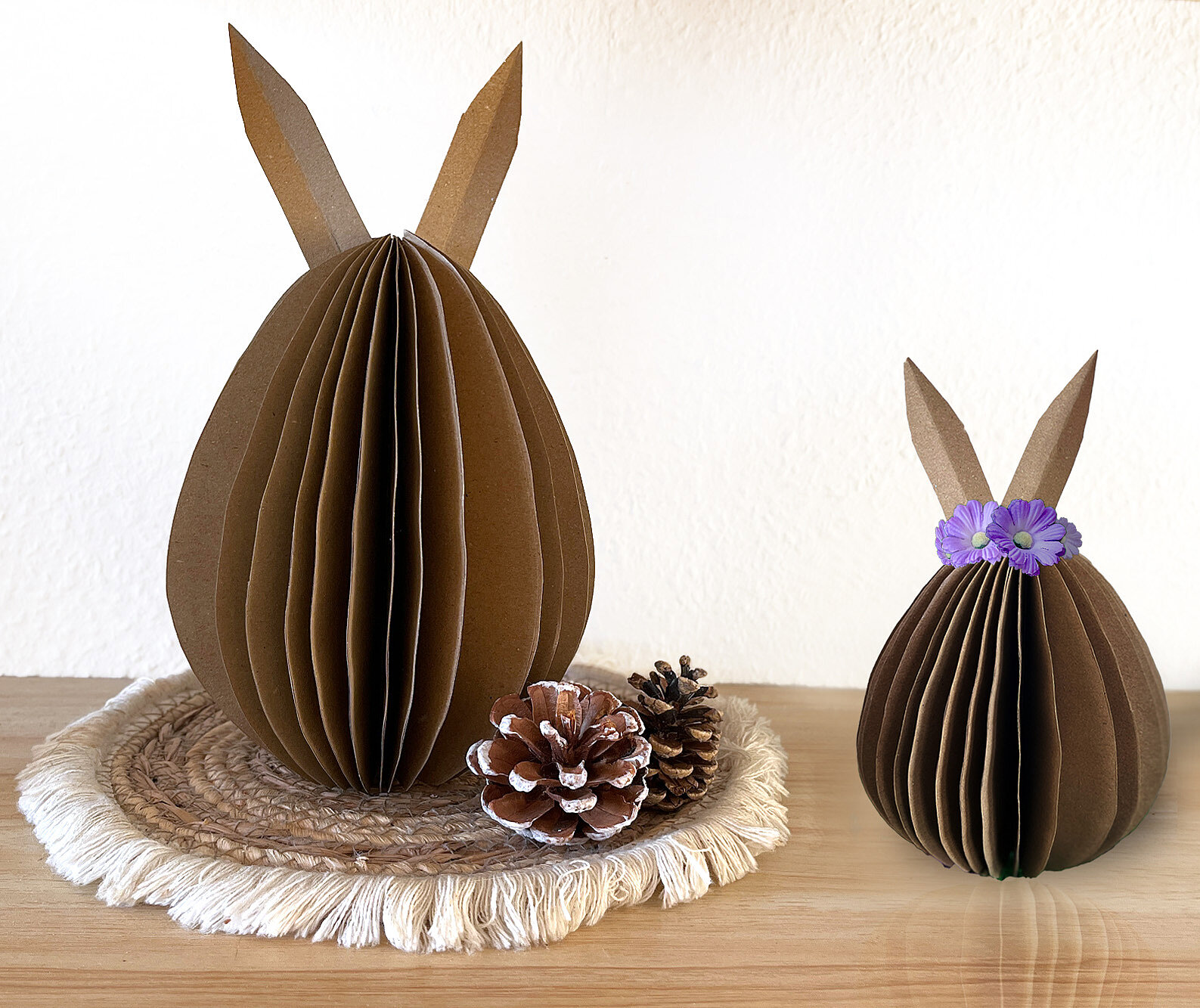 3D-Osterhase aus Kraftpapier