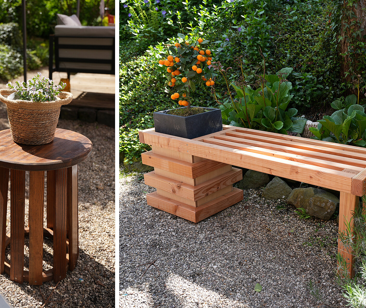 Stylische Gartenmöbel aus Holz bauen