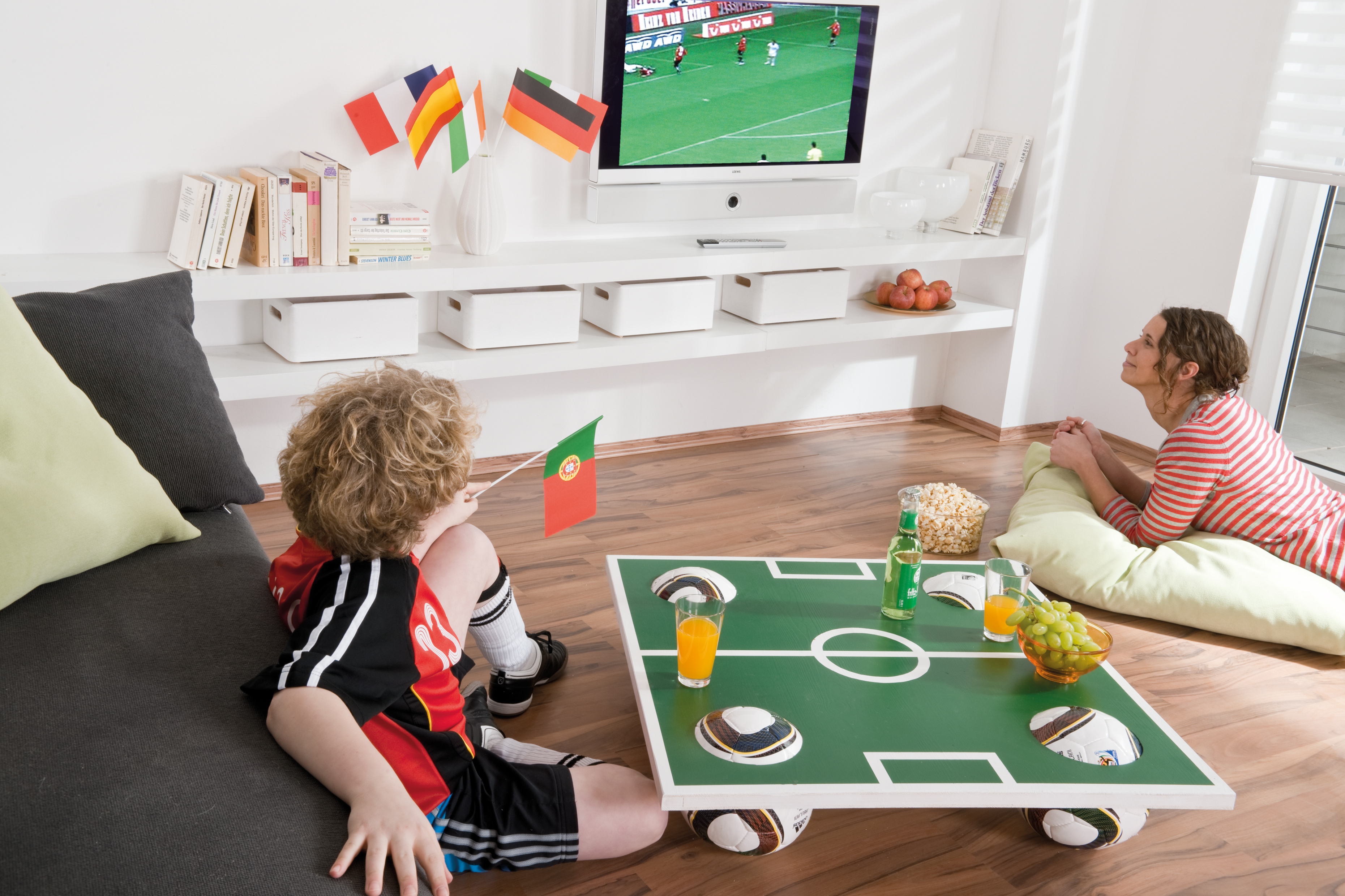 Fußballtisch im Wohnzimmer