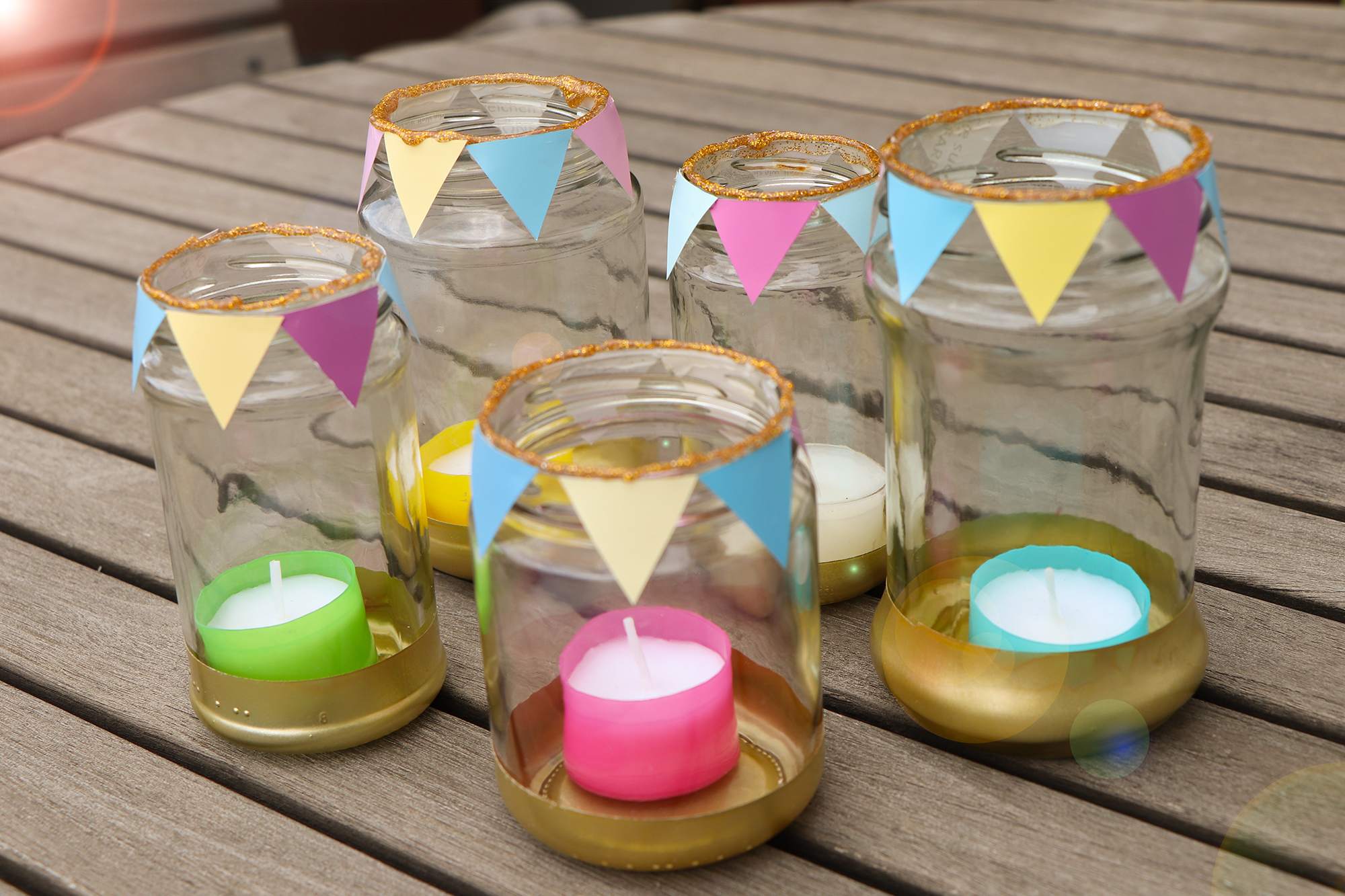 Bunte Windlichter basteln